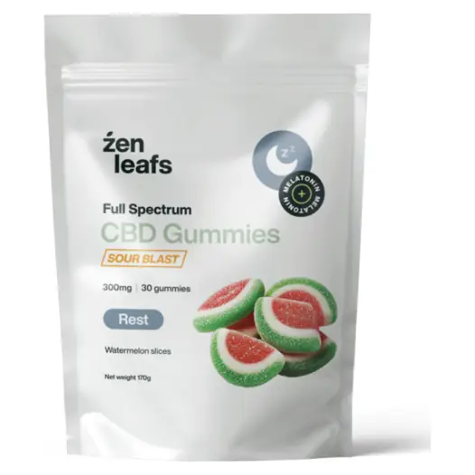 Zen Leafs Full Spectrum Sour Gummies for Sleep 300mg